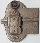 Schrankschloss, Eisen gerostet mit Schlüssel, Dorn 60mm rechts